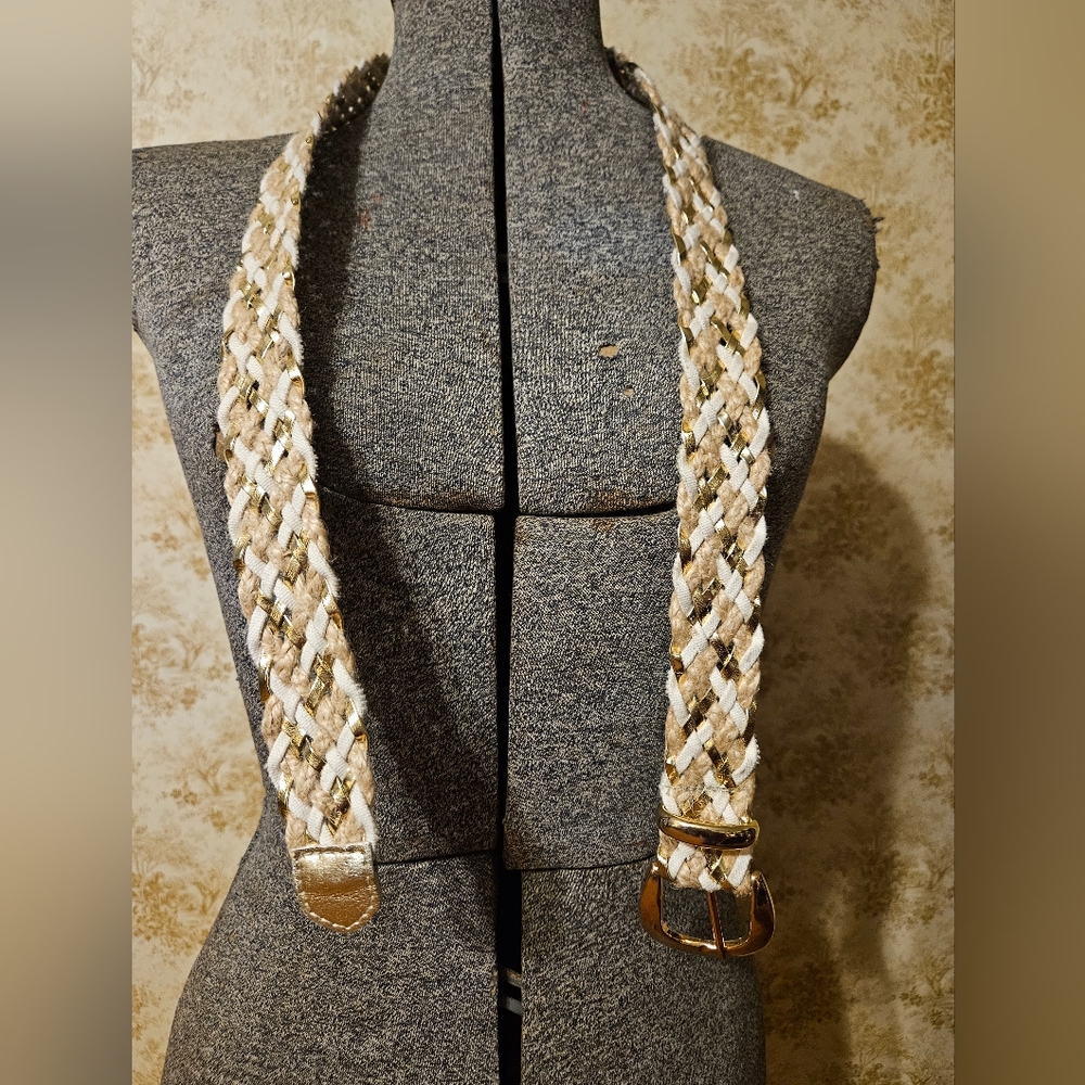Vintage 80s Boho Style Braided Belt